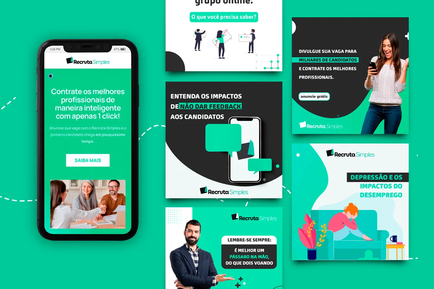 Posts e página do Recruta Simples