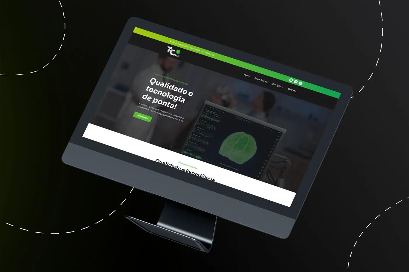 Site da T.Costa em um monitor