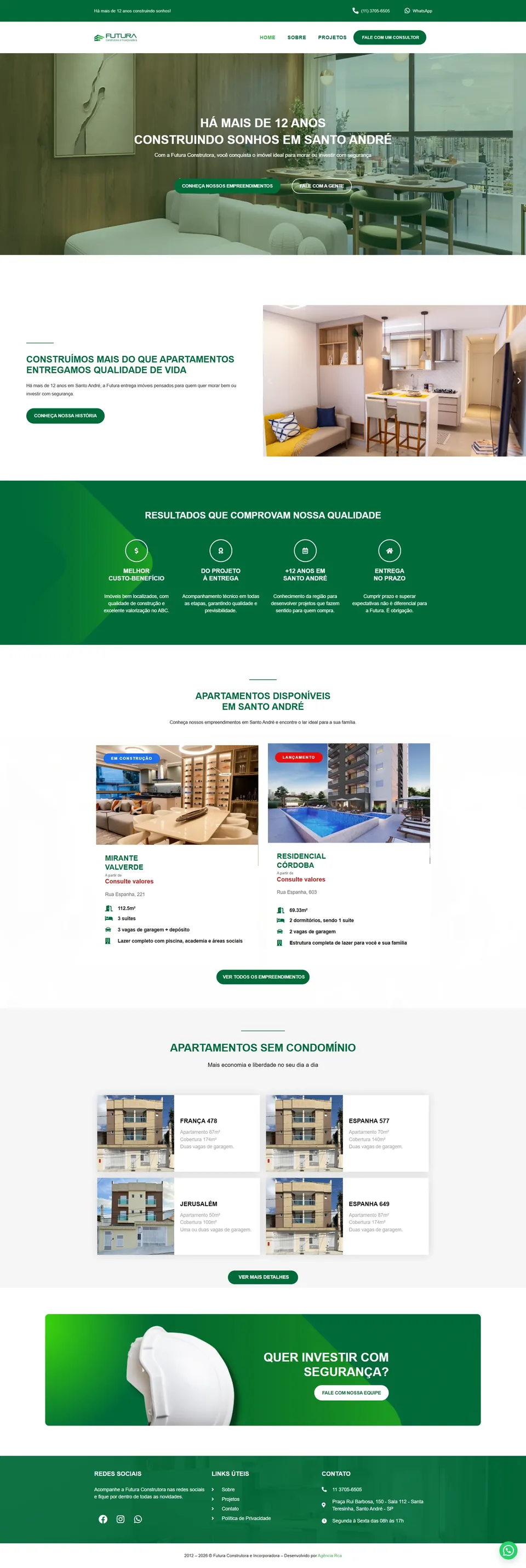 Site da Futura Construtora